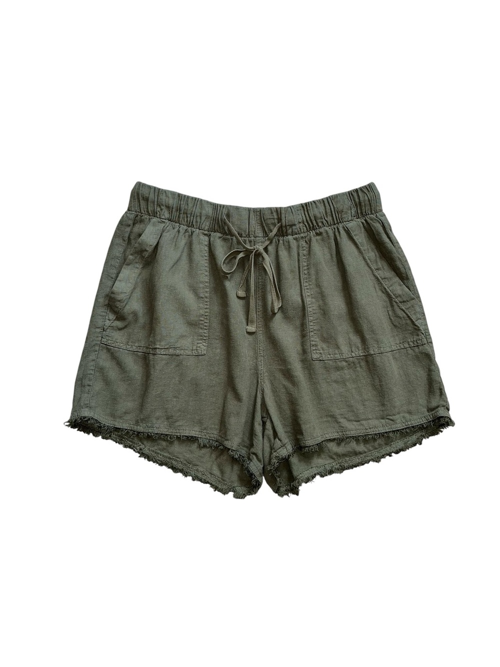 Thread And Supply Women’s Shorts Olive Green Size Large Frayed Elastic Waist